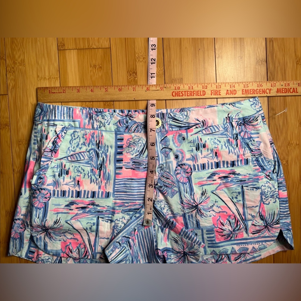 Lilly Pulitzer Adie Ruffle Pocket Stretch,Whisper Blue,Yeah Buoy Coastal|size:4 - Picture 9 of 16